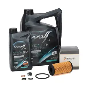 6L WOLF 0W20 C5 RFE Motor&ouml;l + HIRSCHER &Ouml;lfilter f&uuml;r DACIA MERCEDES NISSAN RENAULT 1.5 dCi