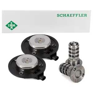 2x INA central solenoid + 2x control valve for camshaft timing adjustment for VAG 1.8/2.0 TFSI