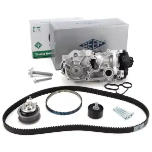 INA Zahnriemensatz + GEBA Wasserpumpe für VW Golf 7 8 Passat Polo 6 Tiguan Touran 1.5 TSI