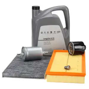 Filterset Filterpaket 4-tlg + 5L ORIGINAL 0W30 Motor&ouml;l f&uuml;r VW Golf 4 Bora 1.6 FSI 110 PS