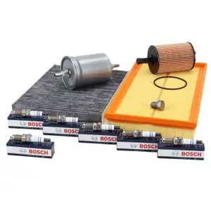 Filterset Filterpaket + 6x BOSCH Z&uuml;ndkerze f&uuml;r VW Golf 4 3.2 R32 241 PS 10.2003-05.2004