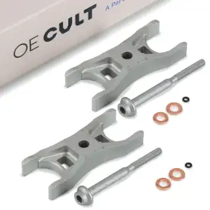 2x OE-Cult Halter + Schraube Einspritzd&uuml;se f&uuml;r VW Golf 6-8 Passat 1.6/2.0 TDI 04L130216