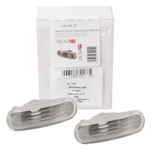 2x OLSA 1.02.080.12 Blinkleuchte seitlich WEISS für FIAT Panda Punto Stilo vorne 51717793