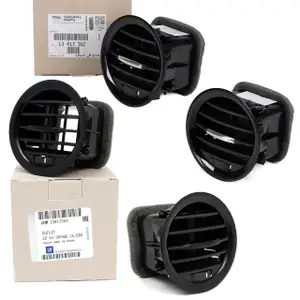 4x ORIGINAL OPEL Luftd&uuml;se L&uuml;ftungsd&uuml;se PIANO SCHWARZ Corsa D 13417362 + 13417363