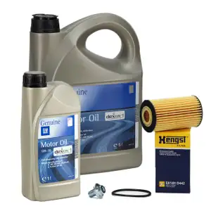 6L ORIGINAL 5W-30 DEXOS1 Gen3 Motor&ouml;l + HENGST &Ouml;lfilter f&uuml;r OPEL Astra J K Zafira C 1.6