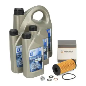 8L ORIGINAL 5W-30 dexos2 Motoröl + HIRSCHER Ölfilter für OPEL Movano A Vivaro A