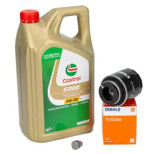 5L CASTROL EDGE 5W-30 LL Motoröl + MAHLE Ölfilter VW Golf 6 Passat B6 B7 Polo 1.2/1.4 TSI