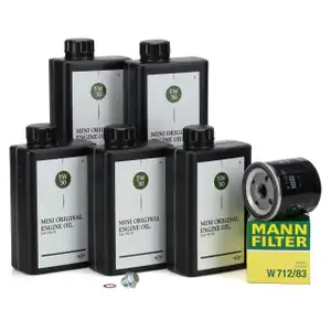 5L ORIGINAL 5W-30 LL-04 Motor&ouml;l + MANN &Ouml;lfilter f&uuml;r MINI R50 R53 One D 75/88 PS 1ND