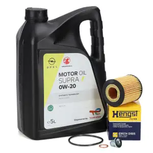 5L ORIGINAL SUPRA 0W20 Motoröl + HENGST Ölfilter für CITROEN DS OPEL PEUGEOT 1.5 DIESEL