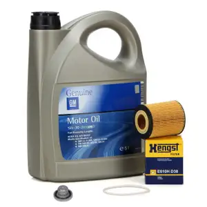5L ORIGINAL 5W30 Motor&ouml;l dexos2 + HENGST &Ouml;lfilter f&uuml;r OPEL Astra G Vectra B C Zafira A 1.8