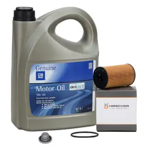 5L ORIGINAL 5W30 Motor&ouml;l dexos2 + HIRSCHER &Ouml;lfilter f&uuml;r OPEL Astra Zafira 1.2-1.8 95526685