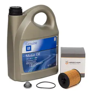 5L ORIGINAL 5W30 Motor&ouml;l dexos2 + HIRSCHER &Ouml;lfilter f&uuml;r OPEL Astra G A 2.0-2.4 12605566