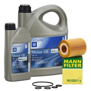 6L ORIGINAL 5W30 Motor&ouml;l dexos2 + MANN &Ouml;lfilter f&uuml;r OPEL Astra H J Mokka Zafira B 1.7 CDTI