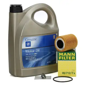 5L ORIGINAL 5W30 dexos2 Motor&ouml;l + MANN &Ouml;lfilter f&uuml;r OPEL Astra H Corsa C D A 1.3 CDTI