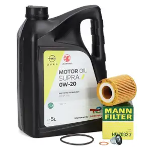 5L ORIGINAL SUPRA 0W20 Motor&ouml;l + MANN &Ouml;lfilter f&uuml;r CITROEN DS OPEL PEUGEOT 1.5 DIESEL
