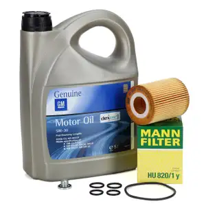 5L ORIGINAL 5W-30 dexos2 Motor&ouml;l + MANN &Ouml;lfilter f&uuml;r OPEL Astra H J Corsa D B 1.7 CDTI