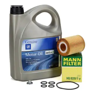 5L ORIGINAL 5W-30 dexos1 Gen3 Motor&ouml;l + MANN &Ouml;lfilter f&uuml;r OPEL Astra H J Zafira B 1.7 CDTI