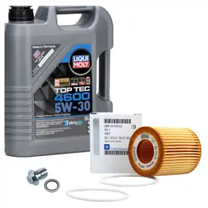 5L LIQUI MOLY Motor&ouml;l 5W30 dexos2 + ORIGINAL &Ouml;lfilter f&uuml;r OPEL Astra H Zafira B 1.9 CDTI