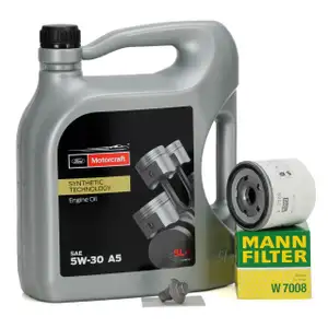 5L ORIGINAL MOTORCRAFT A5 5W30 Motoröl + MANN Ölfilter für FORD MAZDA VOLVO 1.2 1.4 1.6