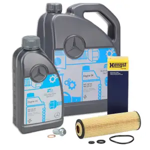 6L ORIGINAL 5W-30 MB 229.51 Motor&ouml;l + HENGST &Ouml;lfilter MERCEDES W203 W204 W211 W212 M271