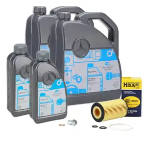12L ORIGINAL 5W-30 MB 229.51 Motor&ouml;l + HENGST &Ouml;lfilter MERCEDES-A-/C-/E-/S-Klasse OM651
