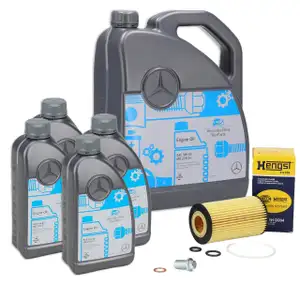 9L ORIGINAL 5W-30 MB 229.51 Motor&ouml;l + HENGST &Ouml;lfilter MERCEDES-A-/C-/E-/S-Klasse OM651