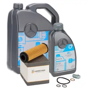 6L ORIGINAL Mercedes-Benz Motor&ouml;l 5W30 MB 229.51 + HIRSCHER &Ouml;lfilter 2711800509