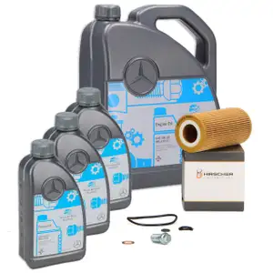 8L ORIGINAL Mercedes Motor&ouml;l &Ouml;l 5W30 MB 229.51 + HIRSCHER &Ouml;lfilter 6131800009