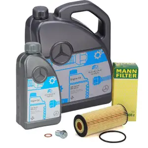 6L ORIGINAL 5W-40 f&uuml;r MB 229.5 Motor&ouml;l + MANN &Ouml;lfilter MERCEDES W176 C117 X117 45AMG M133