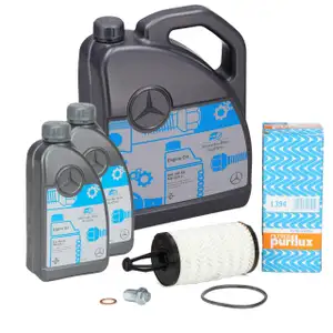 7L ORIGINAL 5W40 f&uuml;r MB 229.5 Motor&ouml;l PURFLUX &Ouml;lfilter MERCEDES W204 W205 W212 43AMG M276