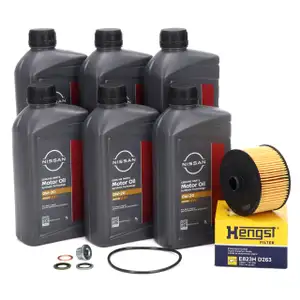 6L ORIGINAL 0W-20 SN/GF-5 Engine Oil + HENGST Oil Filter for Nissan Juke, Micra, X-Trail 3