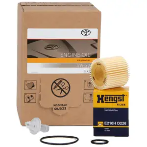 5L ORIGINAL 5W30 Motor&ouml;l + HENGST &Ouml;lfilter f&uuml;r TOYOTA Auris Corolla Verso S 1.33 1.5 1.6