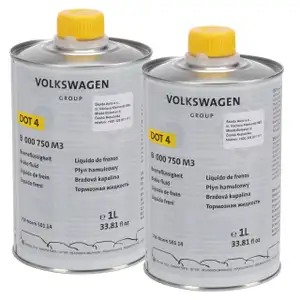 2L 2 Liter ORIGINAL AUDI SEAT SKODA VW Bremsfl&uuml;ssigkeit DOT 4 VW NORM 501 14 B000750M3