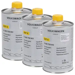 3L 3 Liter ORIGINAL AUDI SEAT SKODA VW Bremsfl&uuml;ssigkeit DOT 4 VW NORM 501 14 B000750M3