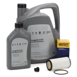 6L ORIGINAL 0W-30 Motoröl + HENGST Ölfilter für VW Golf 7 8 Passat B8 Tiguan 1.8/2.0 TSI
