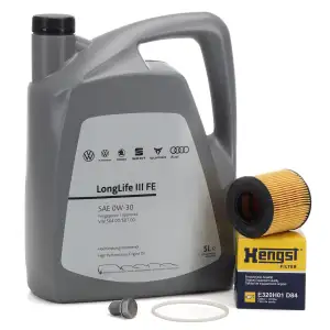 5L ORIGINAL 0W-30 Motor&ouml;l + HENGST &Ouml;lfilter f&uuml;r VW Golf 5 Passat Polo 1.4 FSI/TSI 1.6 FSI