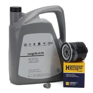 5L ORIGINAL 0W-30 Motor&ouml;l + HENGST &Ouml;lfilter f&uuml;r VW Golf 4 5 6 Lupo Polo 3 4 5 1.4 1.6