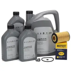 8L ORIGINAL 0W-30 Motoröl + HENGST Ölfilter für VW Golf 7 Passat B8 Tiguan T6 1.6/2.0 TDI