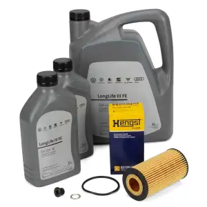 7L ORIGINAL 0W-30 Motor&ouml;l + HENGST &Ouml;lfilter f&uuml;r AUDI A4 A5 A6 A7 A8 Q5 Q7 Q8 3.0/45/50 TDI