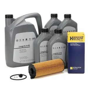9L ORIGINAL 0W30 Motor&ouml;l + HENGST &Ouml;lfilter f&uuml;r AUDI A4 B7 B8 A5 A6 C6 Touareg 2.7/3.0 TDI