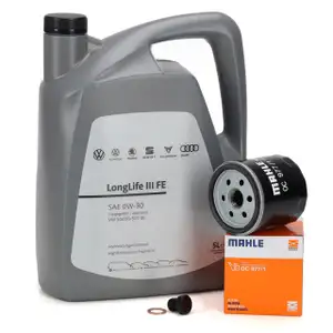 5L ORIGINAL 0W30 + MAHLE &Ouml;lfilter f&uuml;r VW Golf 7 8 Passat B8 Tiguan Touran Up 1.0-1.5 TSI