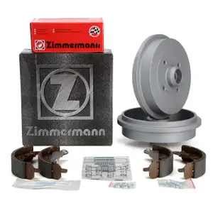 ZIMMERMANN Bremstrommeln + Bremsbacken f&uuml;r VW Golf 3 Passat B3 B4 Polo 6N Vento hinten