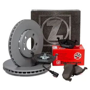 ZIMMERMANN Bremsscheiben + Bel&auml;ge + Wako f&uuml;r AUDI A2 8Z0 PR-T1Q/TOU/T94 vorne