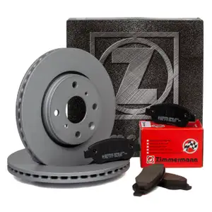 ZIMMERMANN Brake Discs + Pads for CITROEN C1 1 2, PEUGEOT 107, TOYOTA Aygo B1 B4 (Front)
