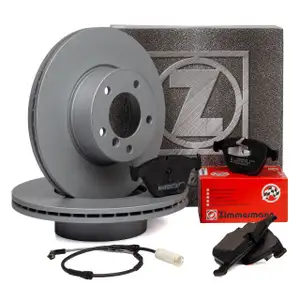 ZIMMERMANN Brake Discs + Pads + Wako for BMW 3 Series E90, E91, E92, E93 (from April 2011) &ndash; Front