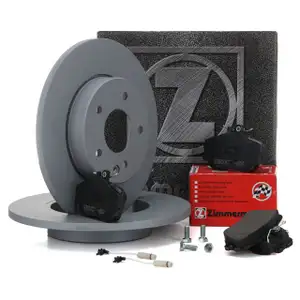 ZIMMERMANN Brake Discs + Pads + Wako for MERCEDES W202 Sedan C180 C200-250D (front)
