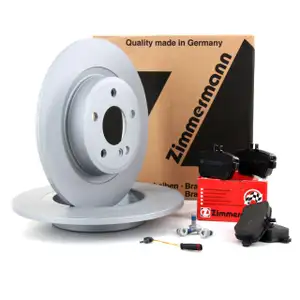 ZIMMERMANN Bremsscheiben + Bel&auml;ge + Wako f&uuml;r MERCEDES SLC SLK 180-55AMG 250d/CDI hinten