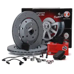 Zimmermann FORMULA Z Bremsscheiben + Bel&auml;ge + Wako f&uuml;r AUDI RS5 8T3 8F7 450 PS hinten
