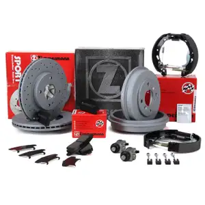 Zimmermann SPORT Brake Discs + Pads + Drums + Shoes for FORD (6 front + rear)