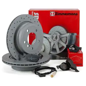 Zimmermann SPORT brake discs + Pads + Wako for BMW E81 E87 3 Series up to February 2010 (rear)